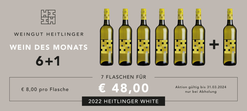 Wein des Monats März 2024: 2022 Heitlinger White, 7 Flaschen für 48 €