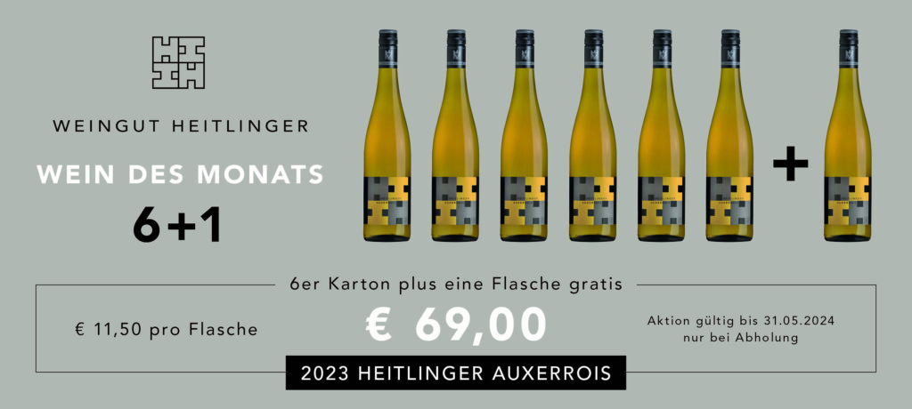 Wein des Monats Mai 2024: 2023 Heitlinger Auxerrois, 7 Flaschen für 69 €