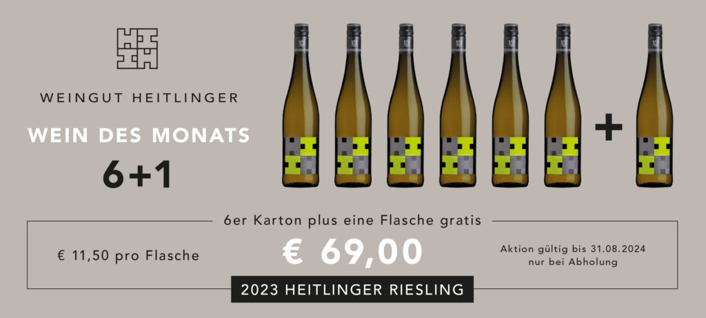 Wein des Monats August 2024: 2023 Heitlinger Riesling, 7 Flaschen für 69 €