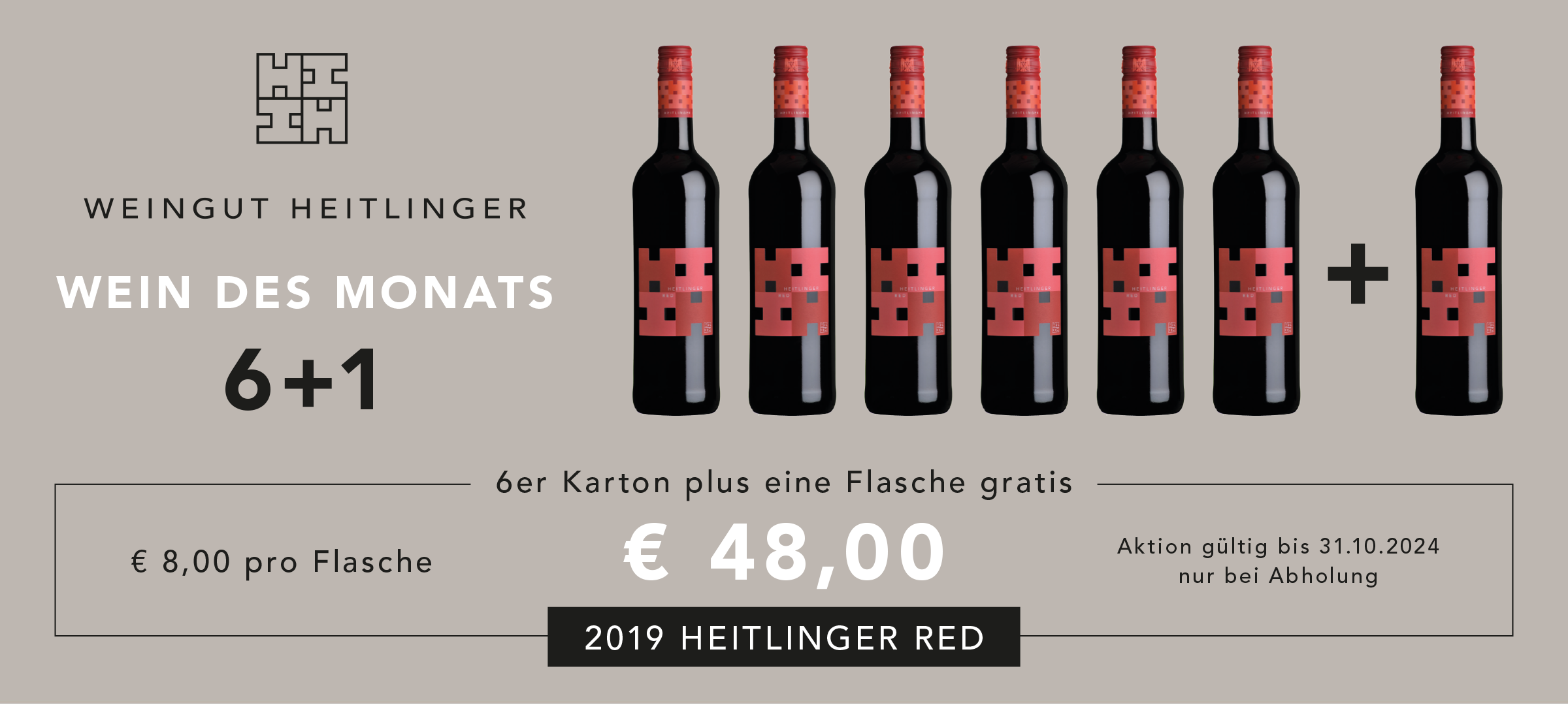 Wein des Monats Oktober 2024: 2019 Heitlinger Red, 7 Flaschen für 48 €