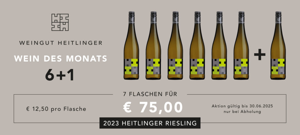 Wein des Monats Juni 2025: 2023 Heitlinger Riesling, 7 Flaschen für 75 €