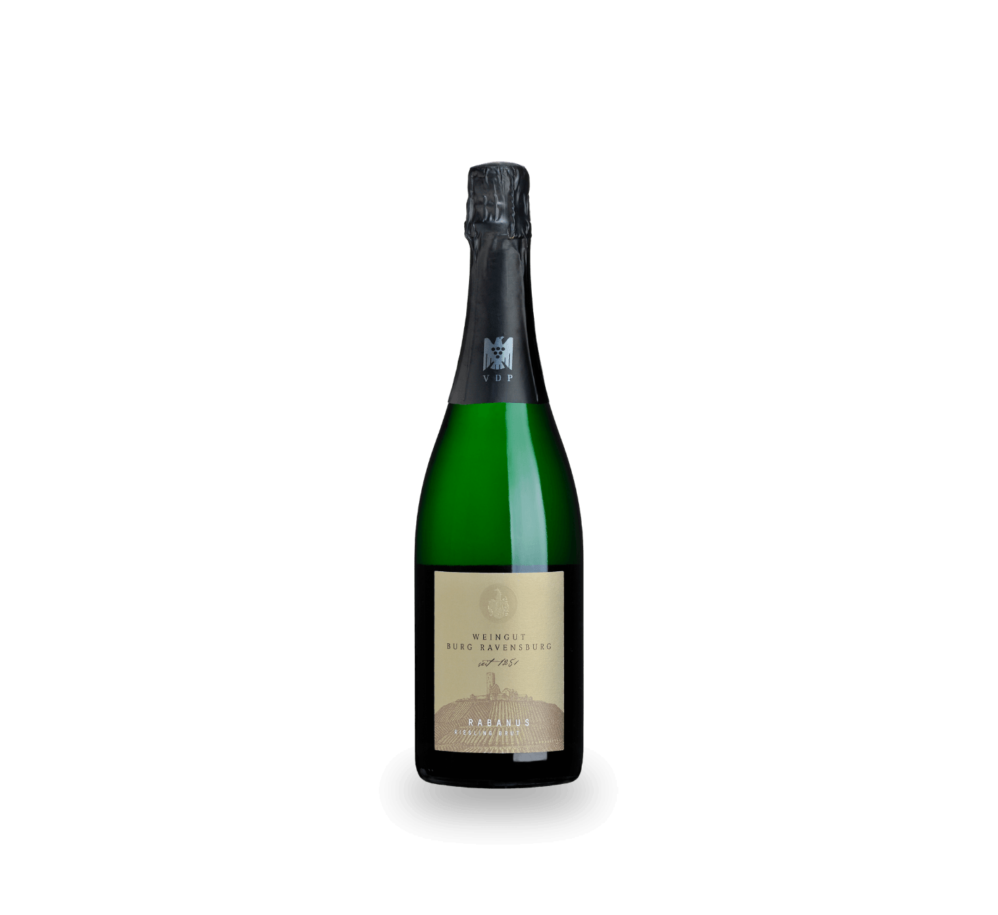 Sektflasche des Weinguts Burg Ravensburg